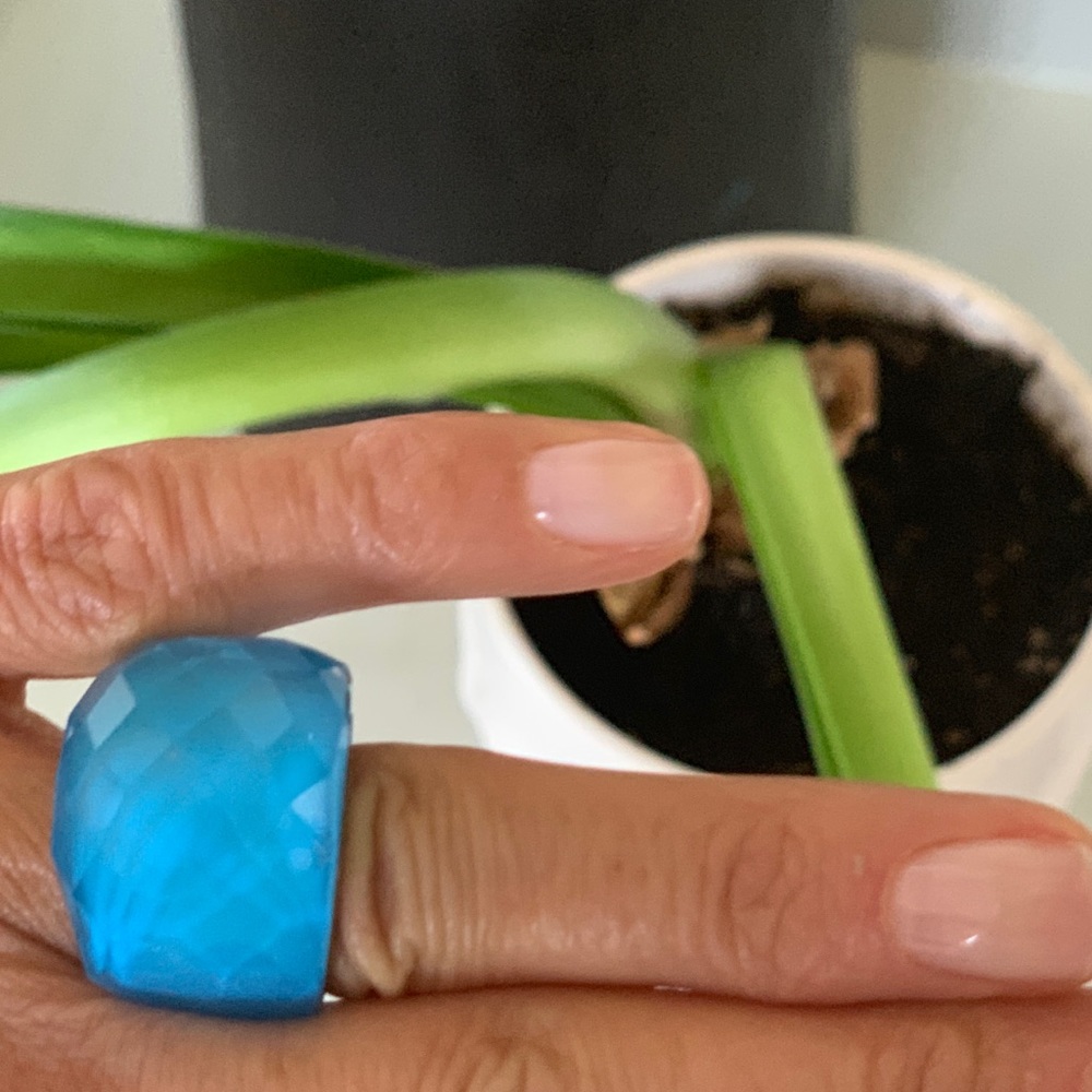 Light blue Swarovski Crystal ring